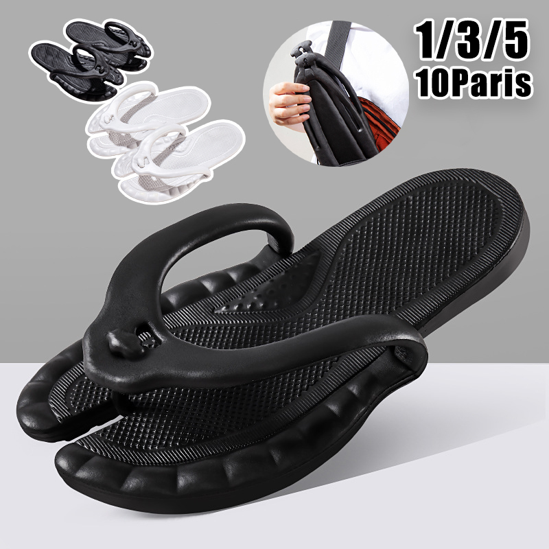 Flip Flop Leather Men - Kompakt Seyahat Terlik Kadın Erkek Katlanabilir