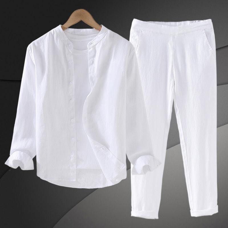 Linen Shirt Breathable - İlkbahar Sonbahar Saf Keten Pamuklu Keten