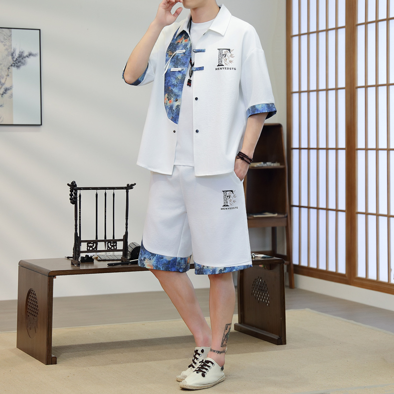 Resort Shirt Floral - Yazlık Erkek 2 Parça Kimono Takımı