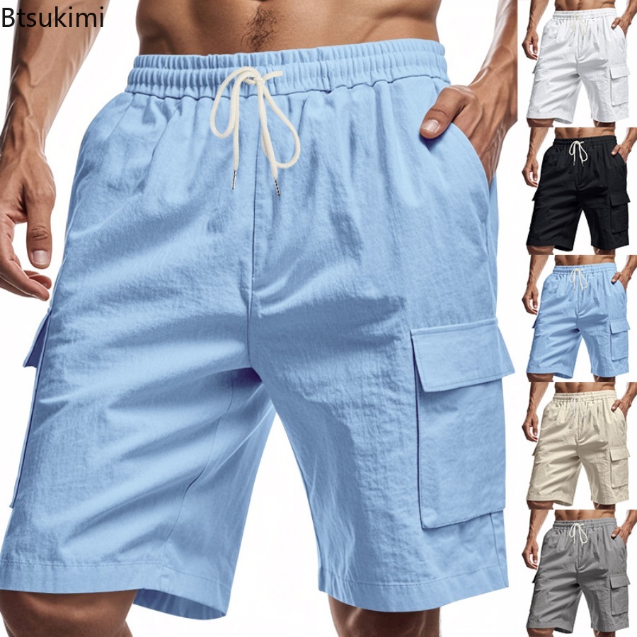 Yeni 2025 erkek Kargo Şort Yaz - Short Linen Drawstring incelemesi ve fiyatı