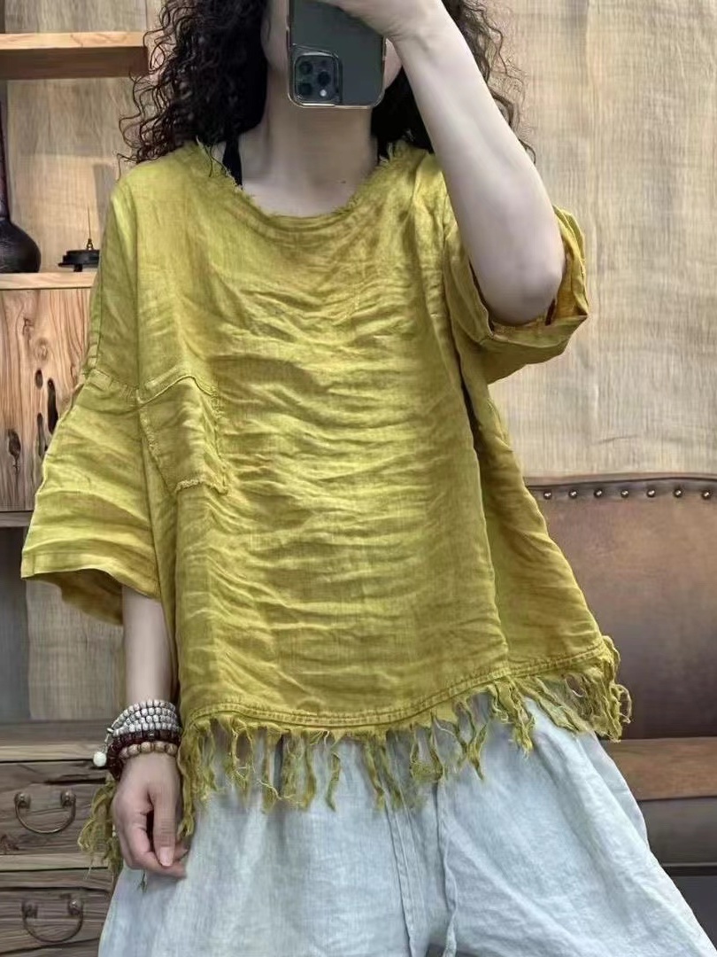 Günlük Pamuklu Keten Kadın Göm - Linen Shirt Breathable incelemesi ve fiyatı
