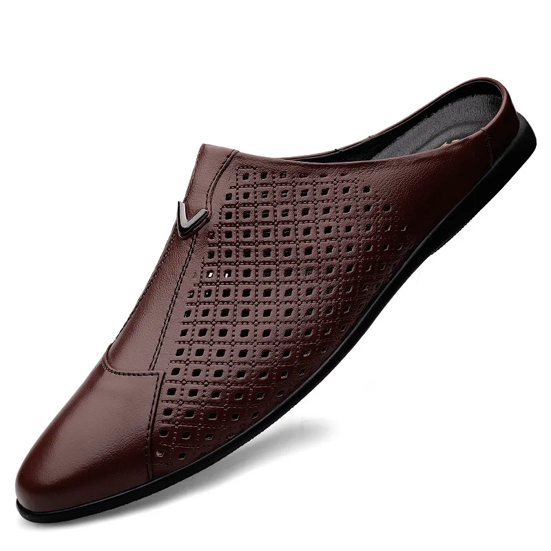 2024 yetişkin yaz yarım sürükl - Flip Flop Leather Men incelemesi ve fiyatı