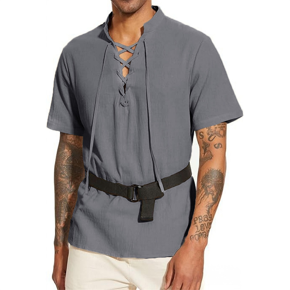 Erkek V Yaka Tişört Vintage Ko - Short Linen Drawstring incelemesi ve fiyatı