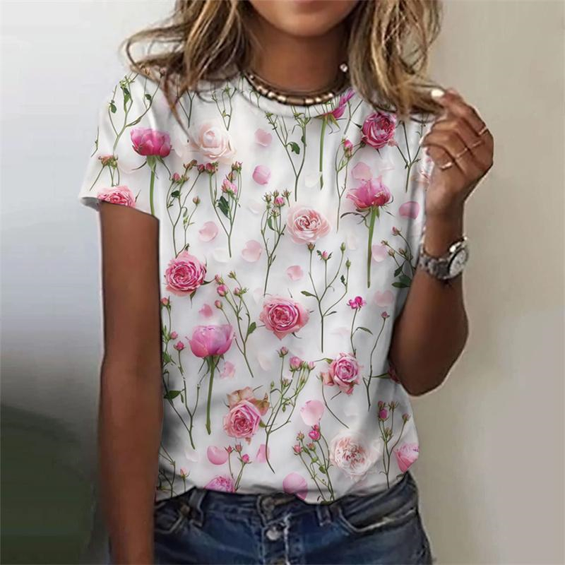 3D Baskılı kadın T-Shirt Çiçek - Tee Graphic Print incelemesi ve fiyatı