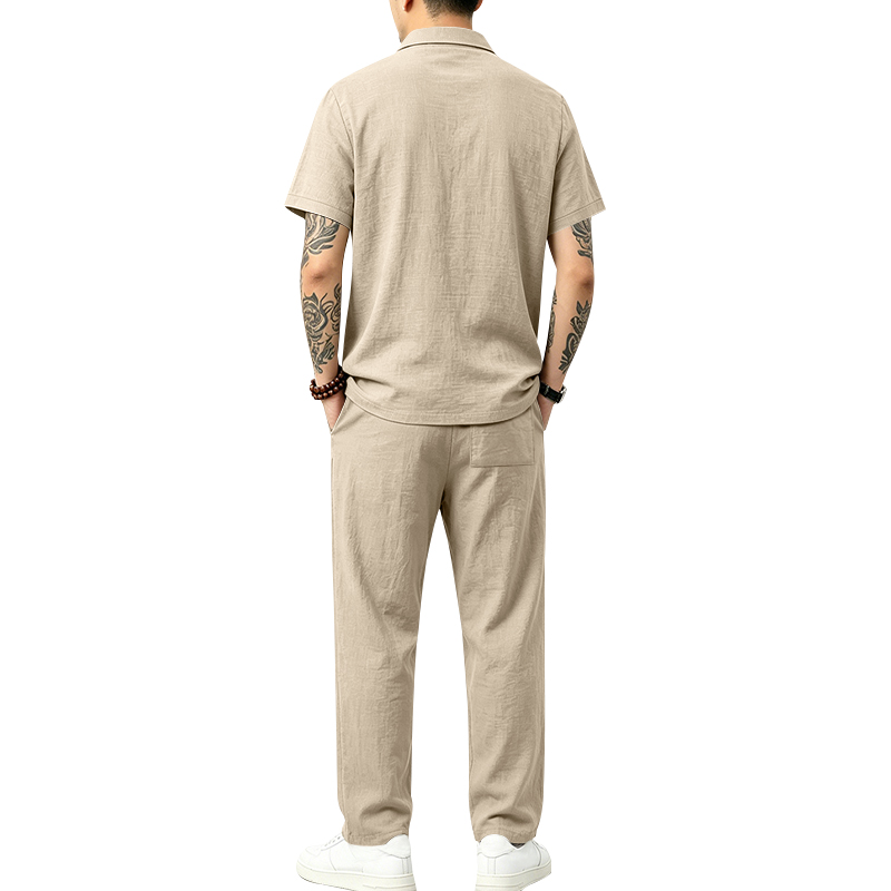 Erkek 2 Parça Polo Takımı Kısa - Short Linen Drawstring incelemesi ve fiyatı