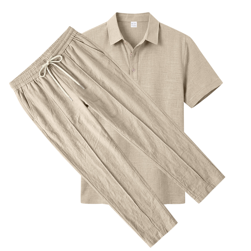 Erkek 2 Parça Polo Takımı Kısa - Short Linen Drawstring incelemesi ve fiyatı